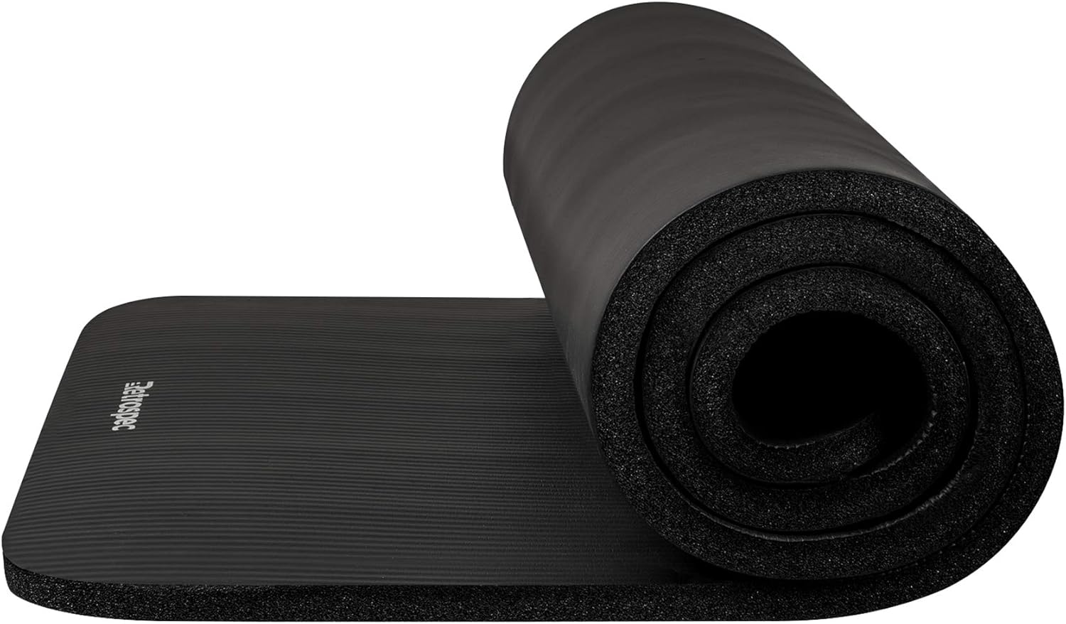 Retrospec Solana Yoga Mat 1" Thick w/Nylon Strap for Men & Women - Non Slip Excercise Mat for Yoga, Black, 1 inch (3393) : Sports & Outdoors