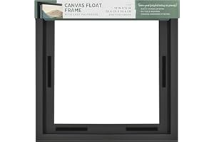MCS Canvas Float Frames 12x12 Frame, Black Square Frame for Finished Canvases, Vertical & Horizontal Wall Hanging for Canvas Paintings (1-Pack)