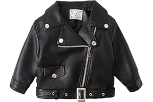 Boys Leather Jackets Zip up Waterproof Collar Coats Kids Toddler Lightweight Long Sleeve Winter Leather Outwear