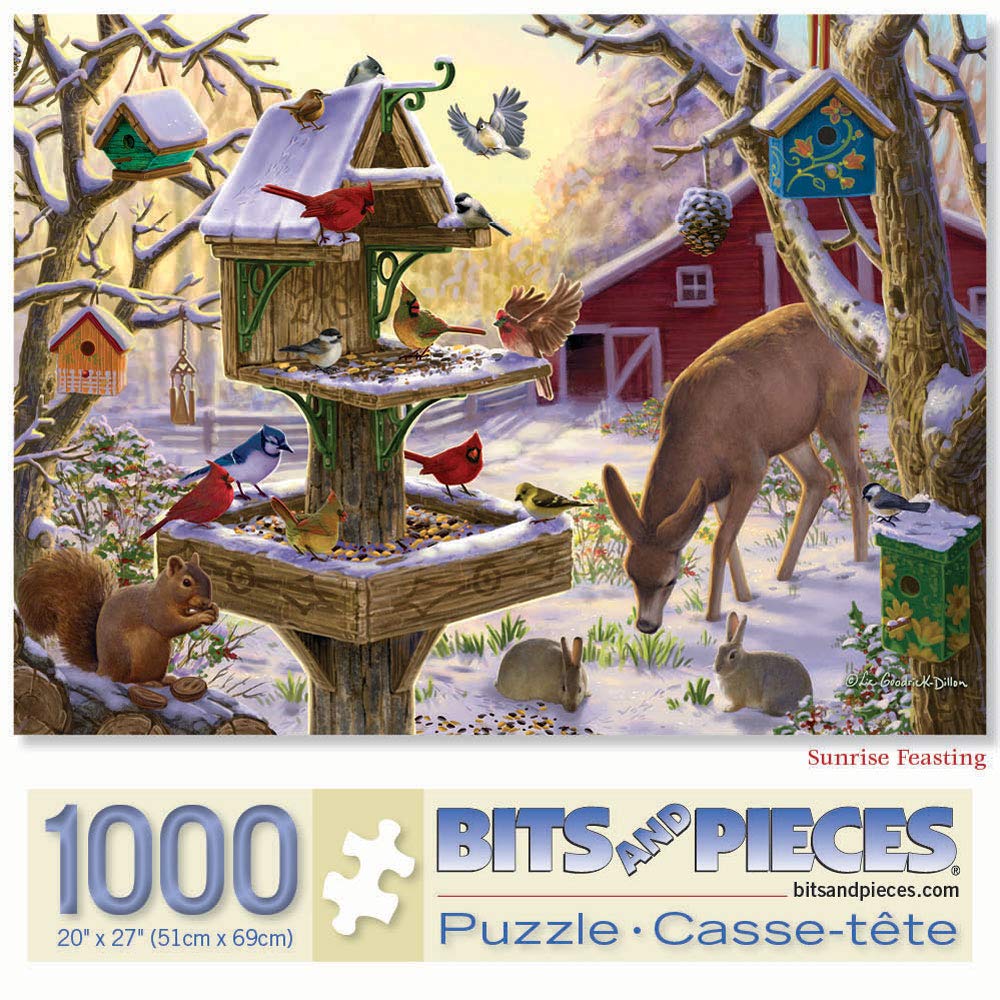 Bits and Pieces - 1000 Piece Jigsaw Puzzle for Adults 20" x 27" - Sunrise Feasting - 1000 pc Jigsaw by Artist Liz Goodrick Dillon