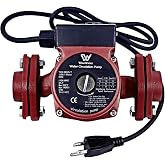 AB Circulation Pump,130W 13 GPM Hot Water Recirculating Pump,1''NPT Flanges | 3 Speed Switchable for Boiler, Solar Heater and Hydronic Radiant Heating