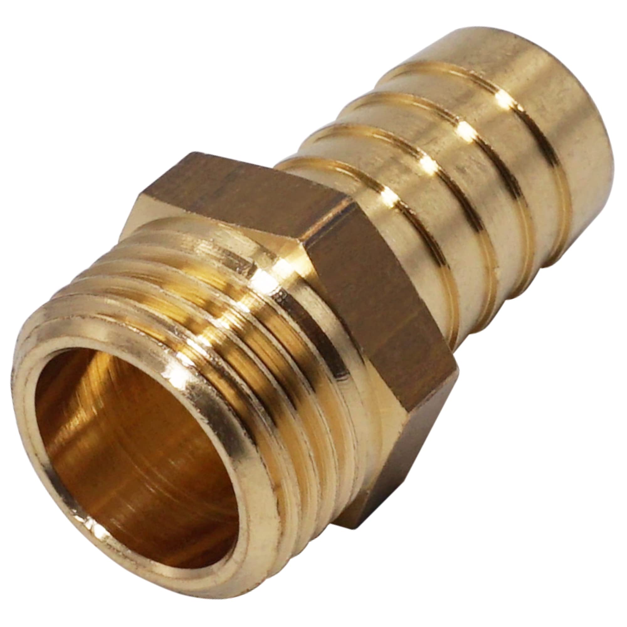 SKIR'CO 1 pc Male Thread Barb Brass Fitting 1/2" x 16 mm, Hose Barbed Adapter, Hose Tail Connector, BSP Thread
