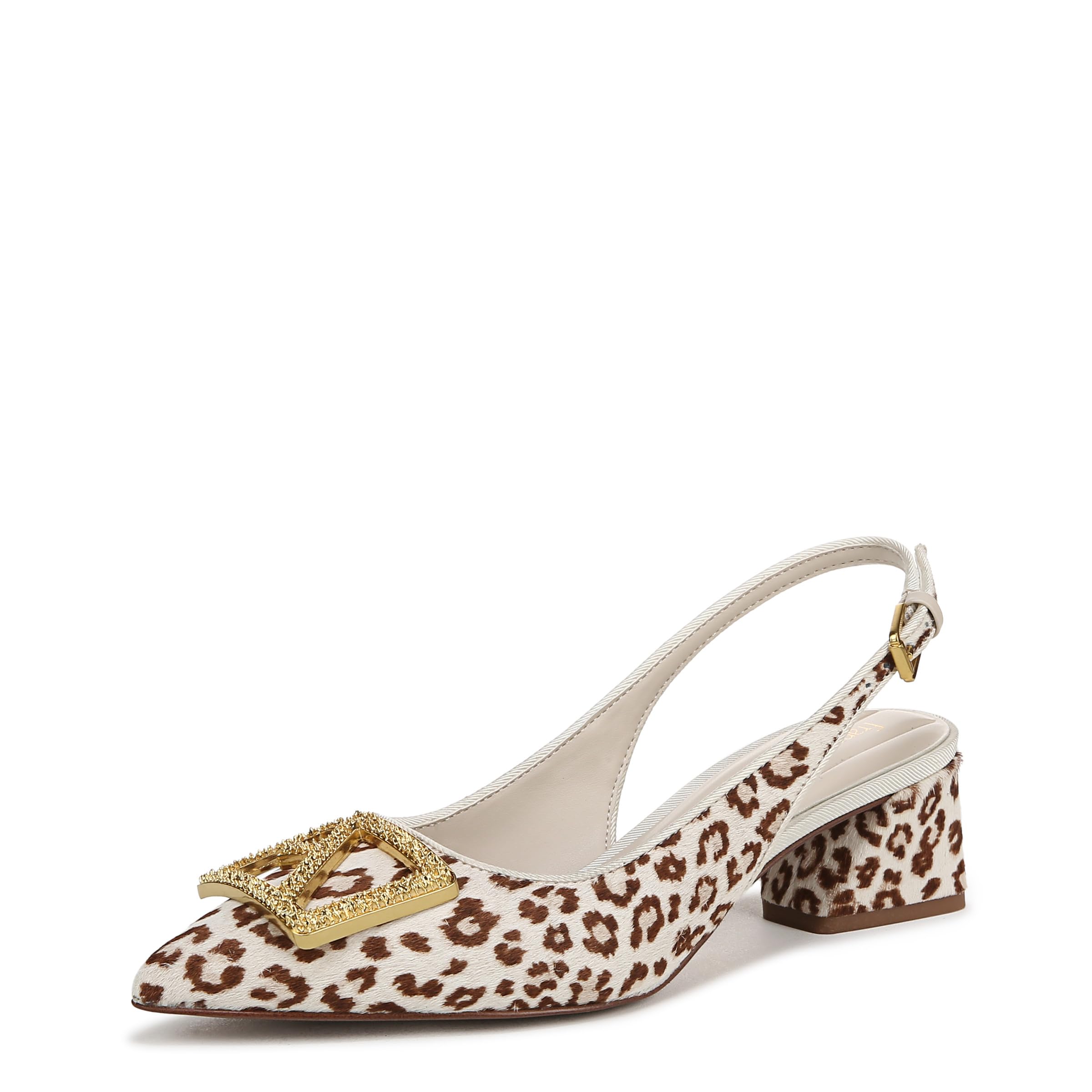 Franco Sarto Womens Racer5 Pump Cream White Leopard 7 M