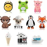 lovyomi 20Pcs Mixed 3D Animals Silicone Beads for Pens, Silicone Focal Beads for Lanyard Making, Bracelet and Pens DIY Accessories