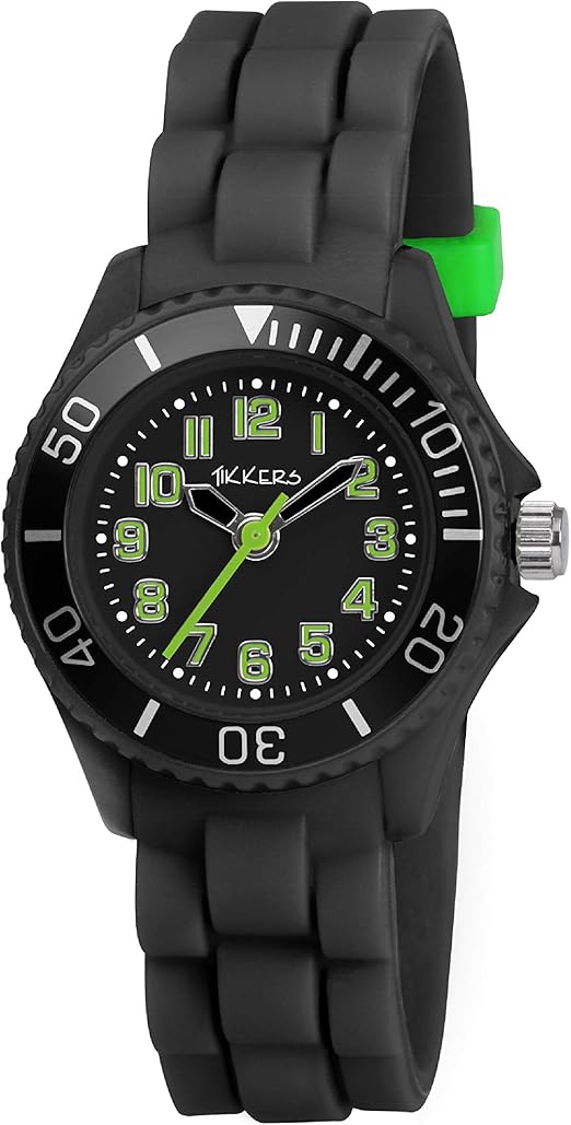 Tikkers Children's Quartz Watch with Black Dial Analogue Display and