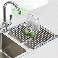 Roll Up Dish Drying Rack Over Sink Seropy Over The Sink Dish Drying Rack Kitchen Dish Drainer, Folding Dish Rack for…