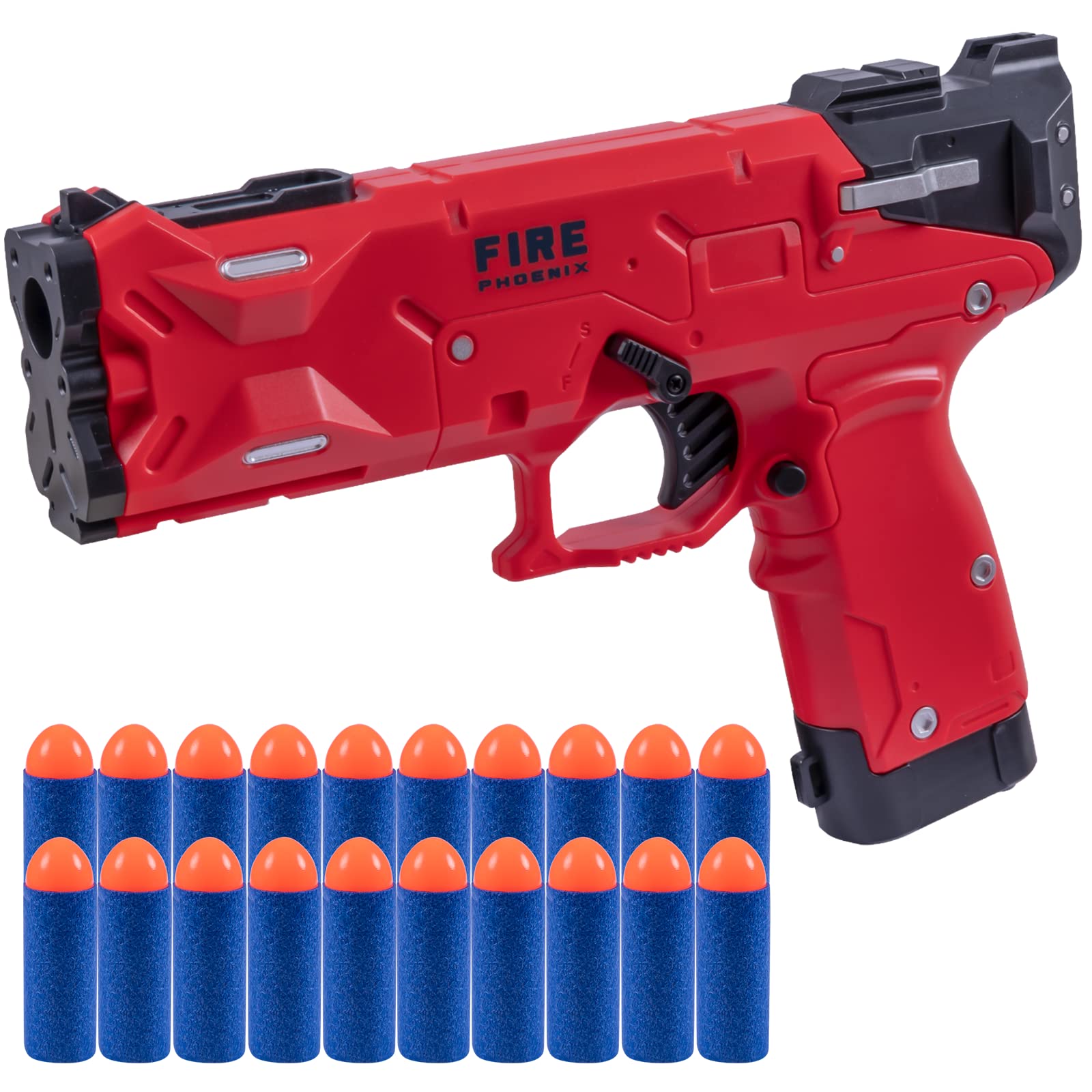 Photo 1 of FESVASDEE Fire Phenix Toy Soft Foam Dart Blaster Pistol Toys Gun Set for Nerf Guns for 5 6 7 8 Year Old Boys Gift Red