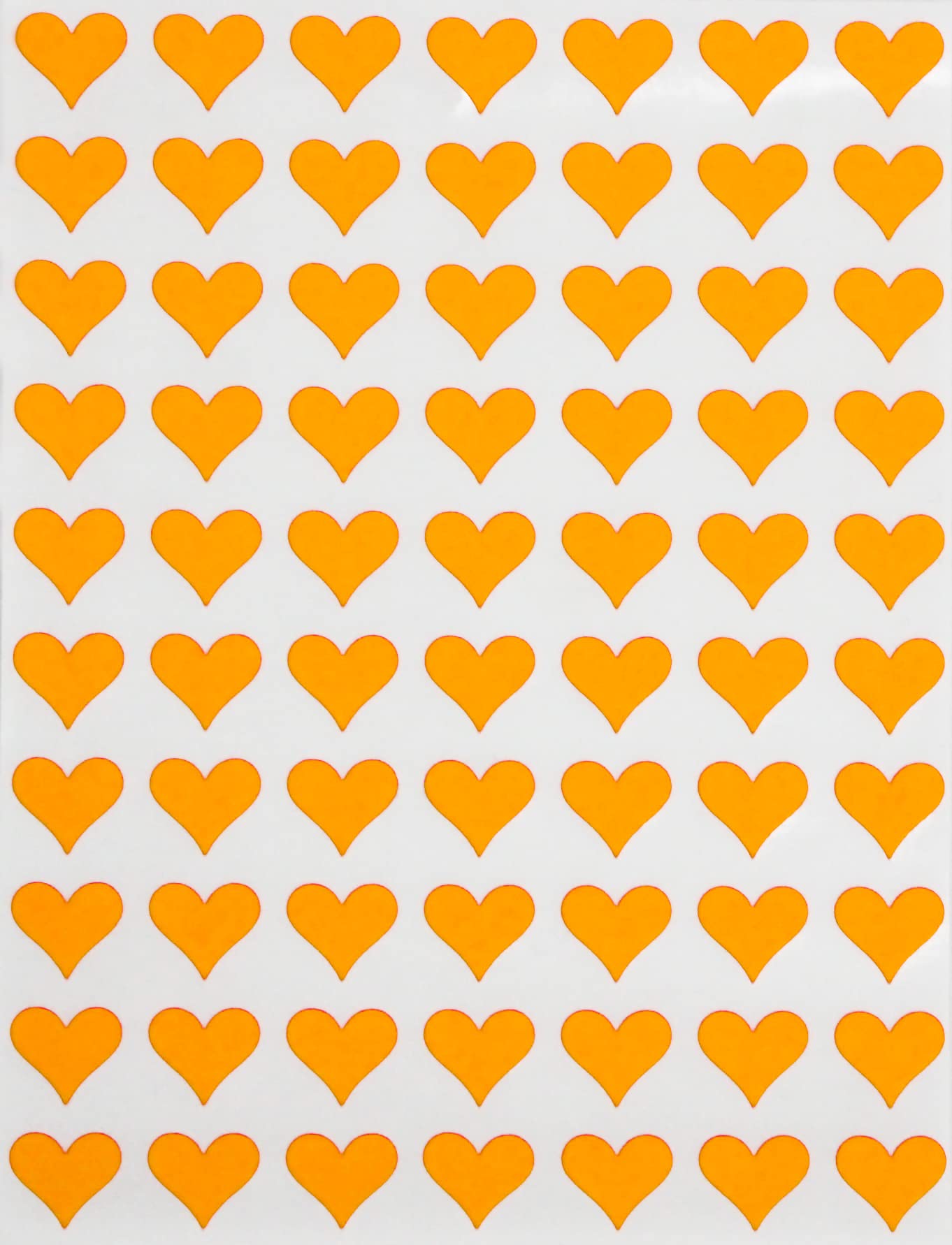 Royal Green Mini Hearts Stickers for Decoration 1.3CM (13MM) Colored Label Hearts for Arts, Crafts, Party Supplies, and Scrapbooking, 1050-Pack (Neon Orange) — image 1