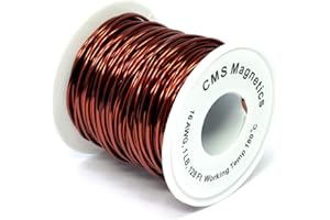 CMS MAGNETICS – 18 AWG, 1-Pound Spool, 207 Feet Long Enameled Copper Magnet Wire for Science, Speaker Coil, Transformer, Inductor, DIY Project - 356°F Working Temp, 3.2A Rated Current
