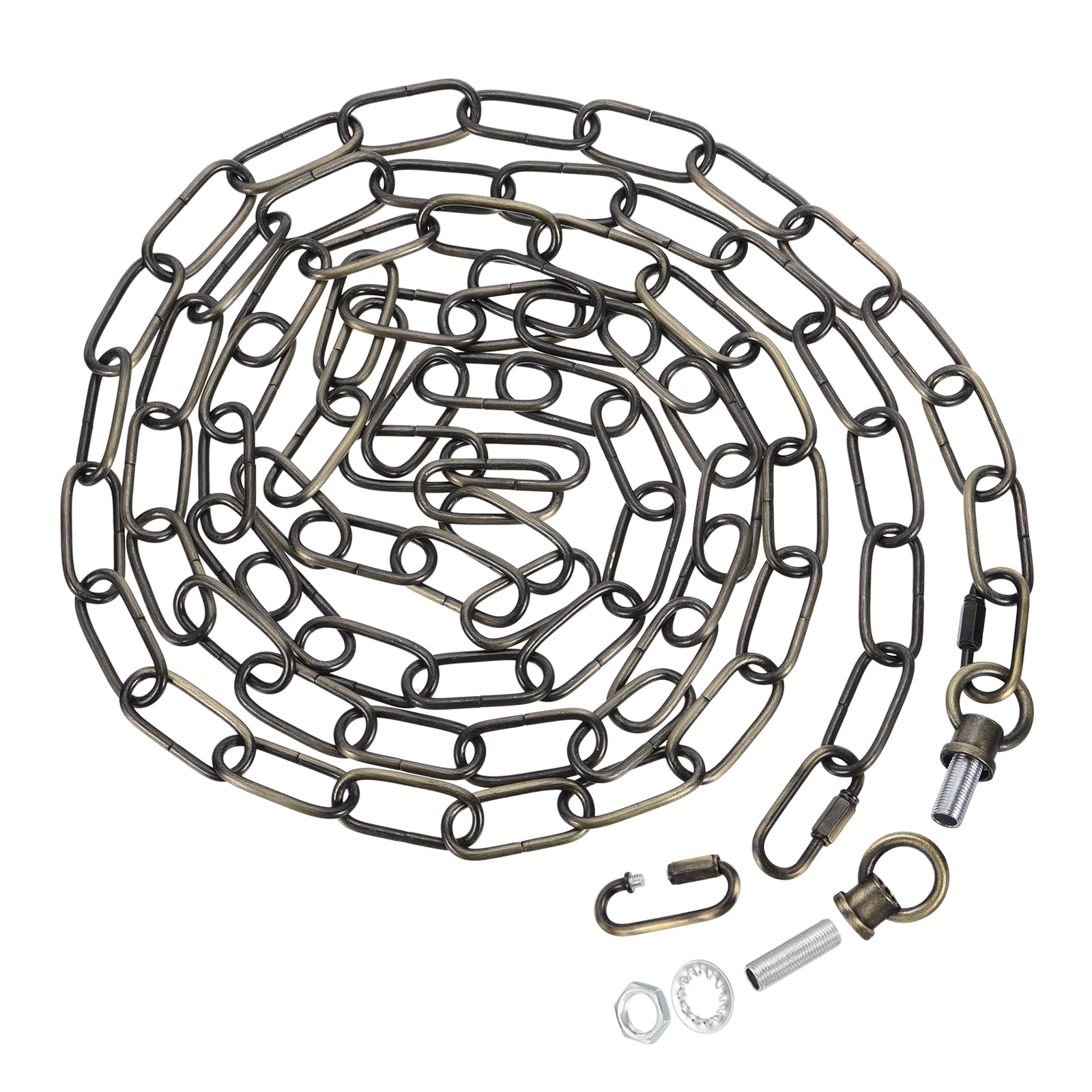 PATIKIL 10 Feet Lighting Chain for Hanging Lamp, Chandelier Chain Light Fixture Chain Load Capacity 65 Lbs for Pendant Light, Ceiling Fan, Bronze