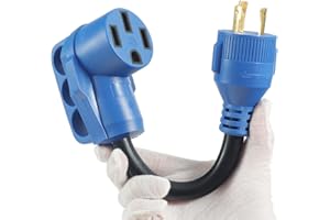 CAMPELIFY 3 Prong 30 AMP Generator Power to 50 AMP RV,NEMA L5-30P to 14-50R 30 Amp to 50 Amp Plug Adapter for Connecting A 50 AMP RV to A 30 AMP Generator for Occasional Power Outages,Load Up to 30 Amp 125 Volt