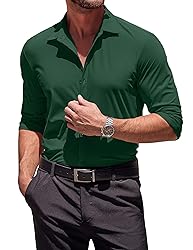 COOFANDY Men's Button Up Shirts Long Sleeve Slim