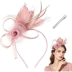 1 Pcs Mesh Floral Fascinator Hat Vintage Elegant Headwear with Headband & Clip for Tea Party Wedding Cocktail Halloween
