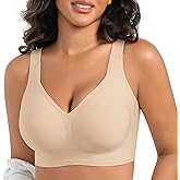 Ezrnoxc Wireless Bras for Women No Underwire Support Push-Up Full Coverage Seamless Plus Size Everyday Comfort Bra