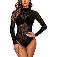 Amazon.com: Milumia Women's Sexy Cut Out Sheer Mesh Long Sleeve