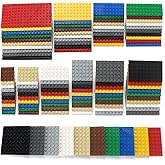 Bigcan Mixed 11 Size Building Plates Set 110 Pieces Parts Base Platform Multicolored Classic Parts MOC Compatible with Baseplate for Figure Pack Toys