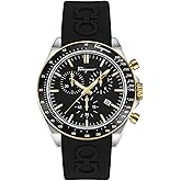 Ferragamo Urban Chrono Collection Luxury Mens Watch Timepieces with a Black Strap and Dial Featuring a Stainless Steel Case