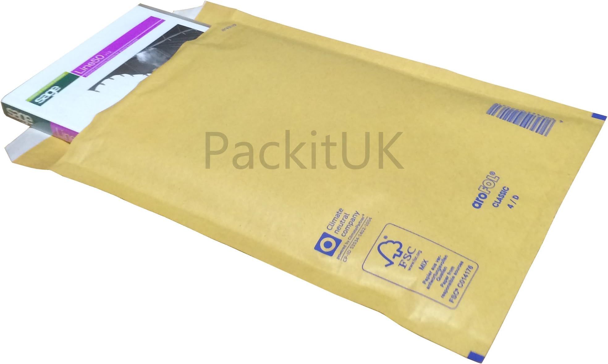 PackitUK 1709-100 200 x 275 mm Arofol Size D AR04 Padded Bubble Lined Mailers Cushioned Envelope - Gold (Pack of 100)