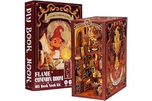 Fsolis DIY Book Nook Kit, DIY Miniature Dollhouse Kit Booknook Bookshelf Insert Magic Book Nook Model Kits Miniature House Kit Bookshelf Decor Creativity Kit Book Nook Kits for Adults