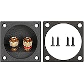XGGYA 2.2 in Square Screw-Type Speaker Box Terminal Cup, Pack of 1 | Features Bare Wire and Banana Plug Connection; 2-Way Speaker Terminal with Gold Plated Binding Posts; 1 Pack.