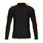 Roadbox Youth Boys Compression Thermal Shirt, Long Sleeve Mock Neck Fleece Base Layer, Kids Undershirt for Baseball Football