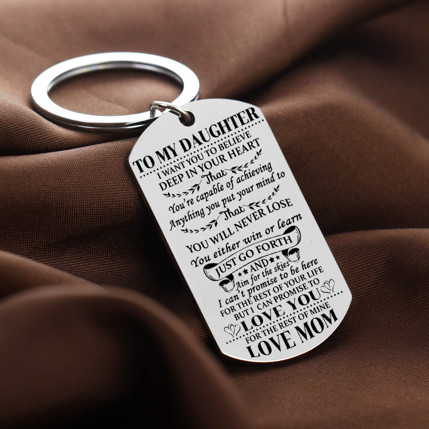 Daughter Keychain Key Ring Believe Inspirational Gifts From Dad