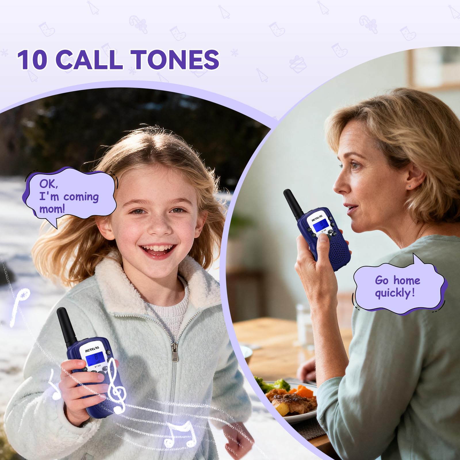 Retevis RT388 Walkie Talkie Kinder, Spielzeug Kinder mit Taschenlampe, Funkgeräte ab 4-12 Jahre, Weihnachten Geschenke Junge Mädchen für Familienspiel, Abenteuer (1 Paar, Dunkelblau) 6