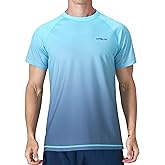 Mens Swim Shirts UPF 50+ Sun Protection Quick Dry SPF Rash Guard Outdoor Beach Fishing T Shirts