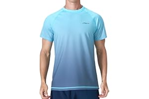 Mens Swim Shirts UPF 50+ Sun Protection Quick Dry SPF Rash Guard Outdoor Beach Fishing T Shirts