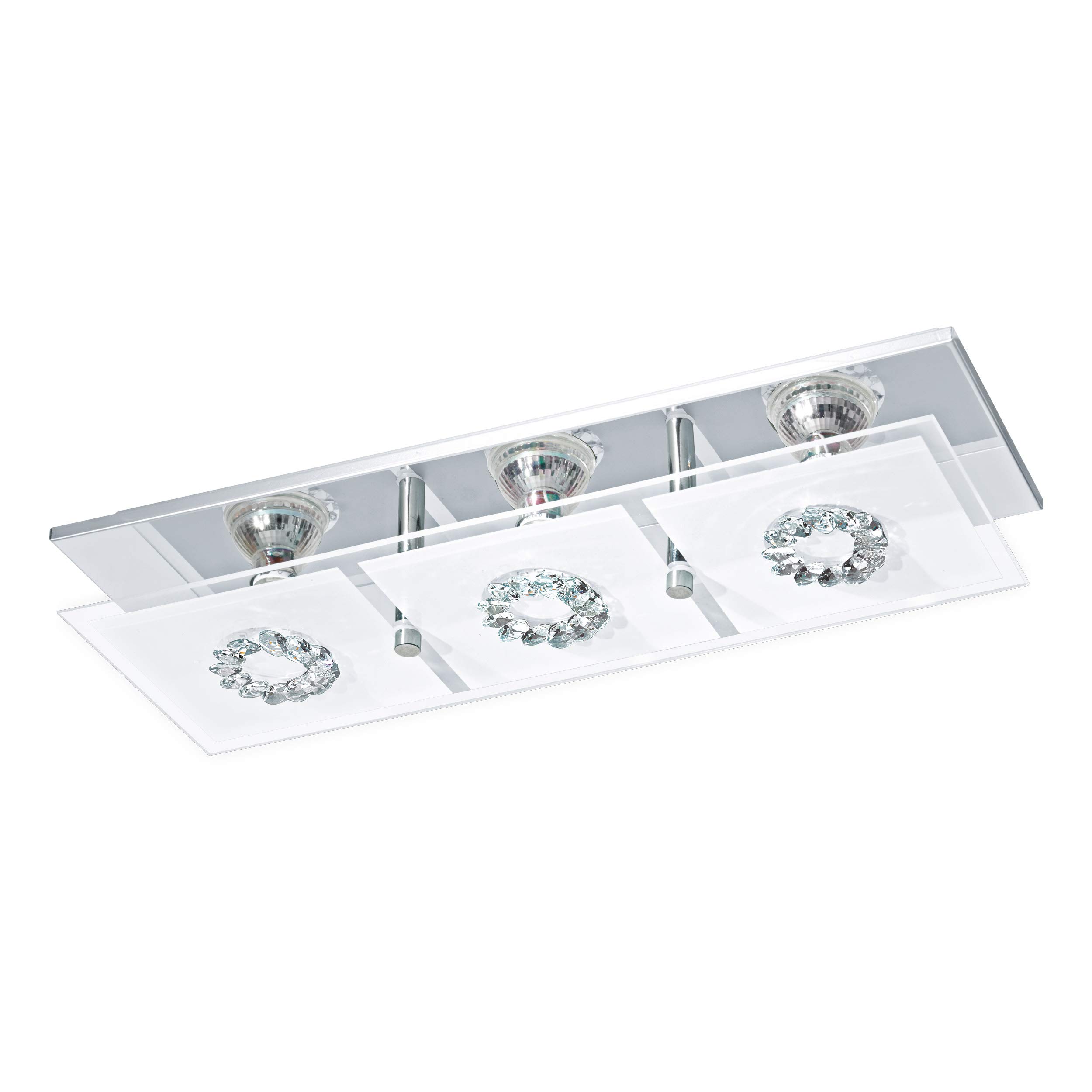 Eglo 93782 Glass Ceiling Light, GU10, Transparent