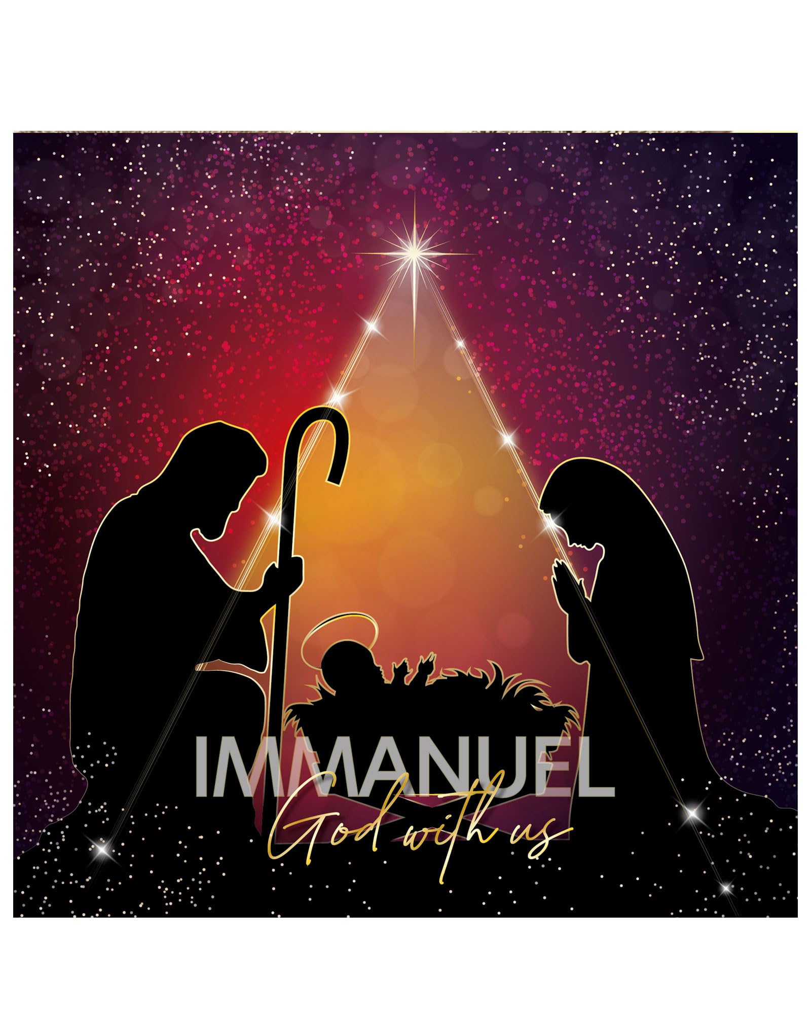 Christian Christmas cards, pack of 10 - Immanuel, with Bible verse Isaiah 7:14 inside these religious Christmas cards, by Just Cards Direct