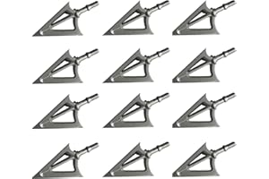 JIANZD 3 Blades Hunting Broadhead 100 Grain Archery Arrow Screw-in Arrow Heads Arrow Tips Compatible with Traditional Bows and Compound Bow