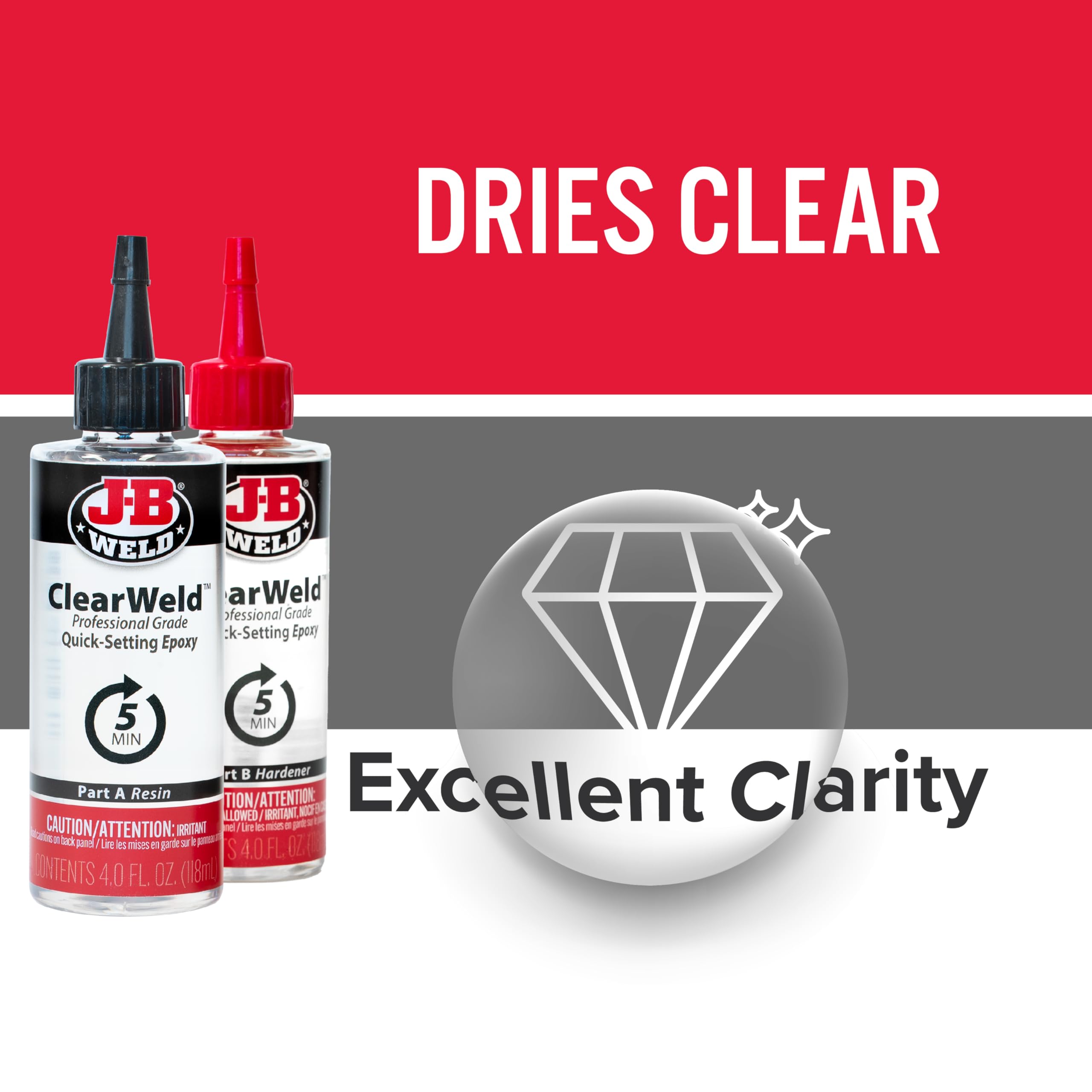 J-B Weld Pro Size ClearWeld 5 Minute Set Epoxy