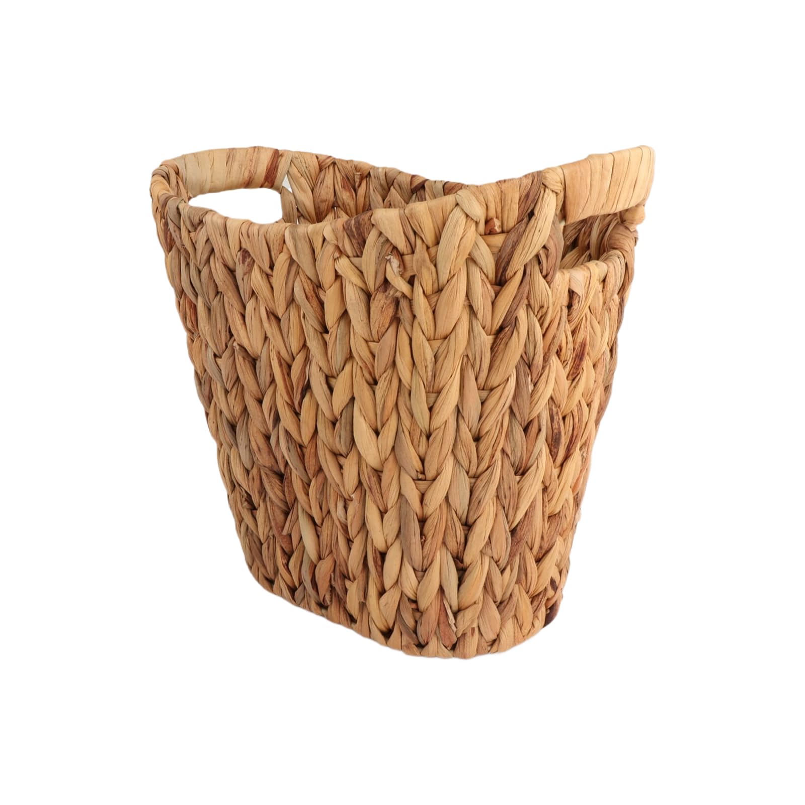 Photo 1 of QLoztyse Wicker Bathroom Trash Can - Handwoven Water Hyacinth Waste Basket, Wicker Trash Can with Handles Tall Garbage Baskets for Bath, Bedroom, Office