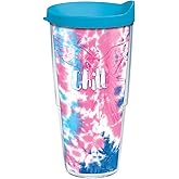Tervis Made in USA Double Walled Margaritaville Tie Dye Chill Insulated Tumbler Cup Keeps Drinks Cold & Hot, 24oz, Clear