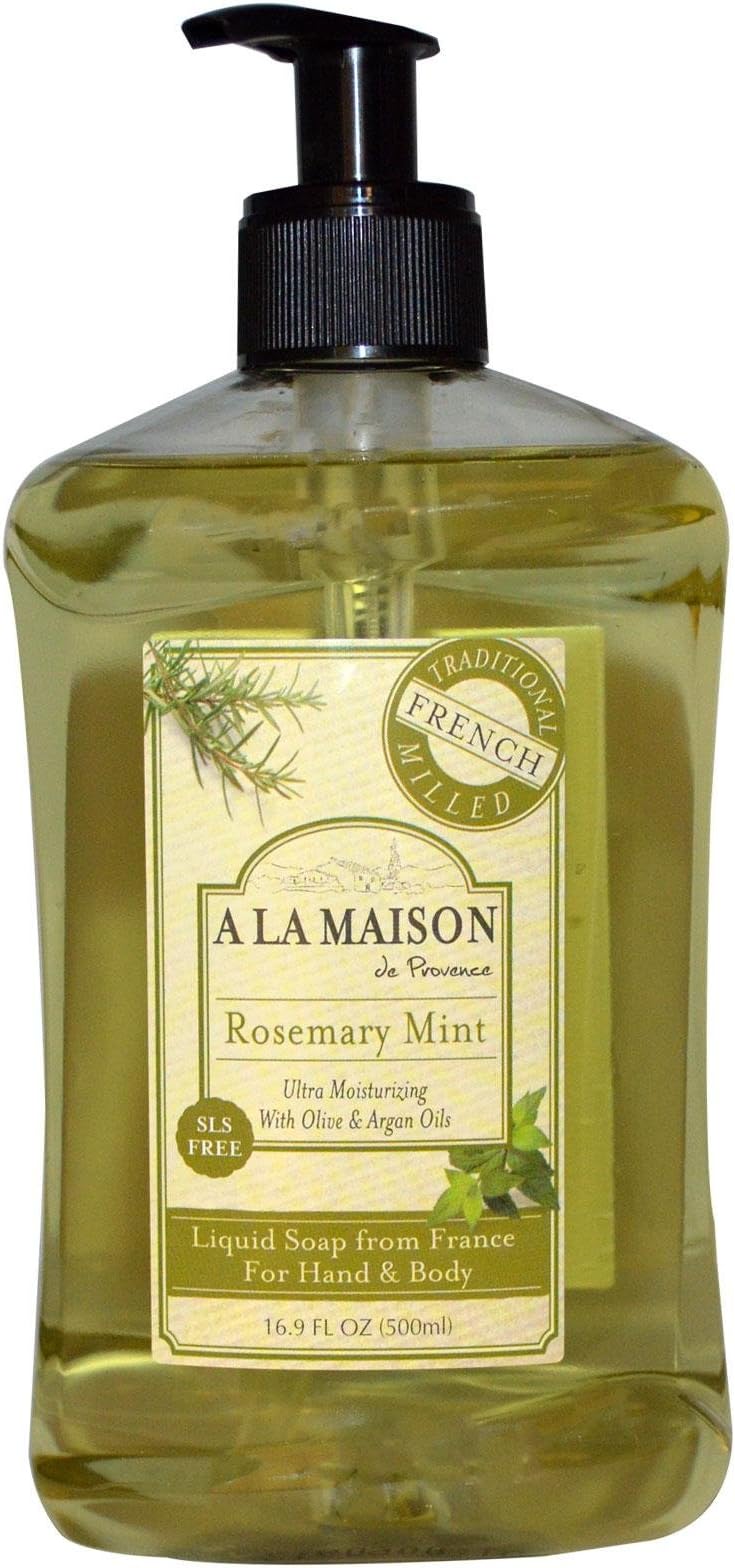 A La Maison Liquid Soap Rosemary Mint 16.9 Oz Natural French Castile Hand Soap