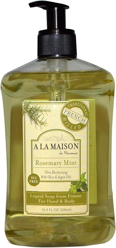 A La Maison Liquid Soap Rosemary Mint 16.9 Oz Natural French Castile Hand Soap