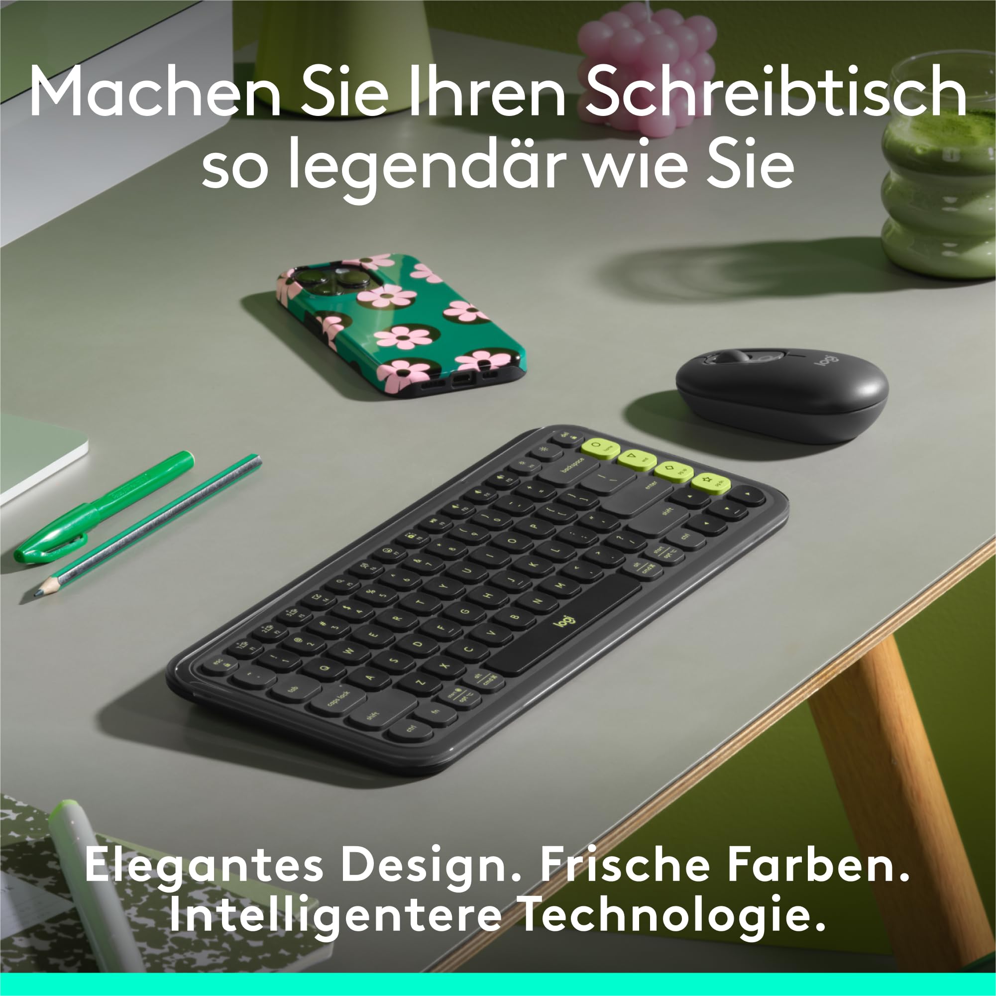 Logitech POP ICON KEYS kabellose Bluetooth-Tastatur (Grafit) 2