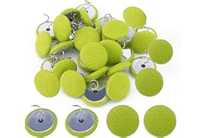 StitchPro 30 Pcs Bed Skirt Pins 0.8" Upholstery Tacks Twist Pins Headliner Pins for Bedskirts Slipcovers Armrest Covers and Upholstery. (GreenYellow, 30)