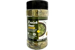 Raslok Dried Curry Leaves (Kari Neem Patha) | 0.7 oz - 20gm | All Natural | Vegan | Gluten Friendly | NON-GMO