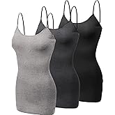 Emmalise Women's Basic Casual Long Camisole Adjustable Strap Cami Layering Top