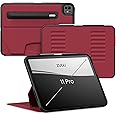Zugu Case for iPad Pro 11 (M4) 2024, Slim Protective Cover with Apple Pencil Holder, Auto Wake/Sleep, Multiple Viewing Angles, iPad Pro 11 Inch Cover, Phone Protector, Scarlet Red