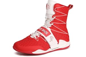 B LUCK SHOE Boxing Shoes for Men High Top Gym Shoes Fighting Sports Training Footwear LS308