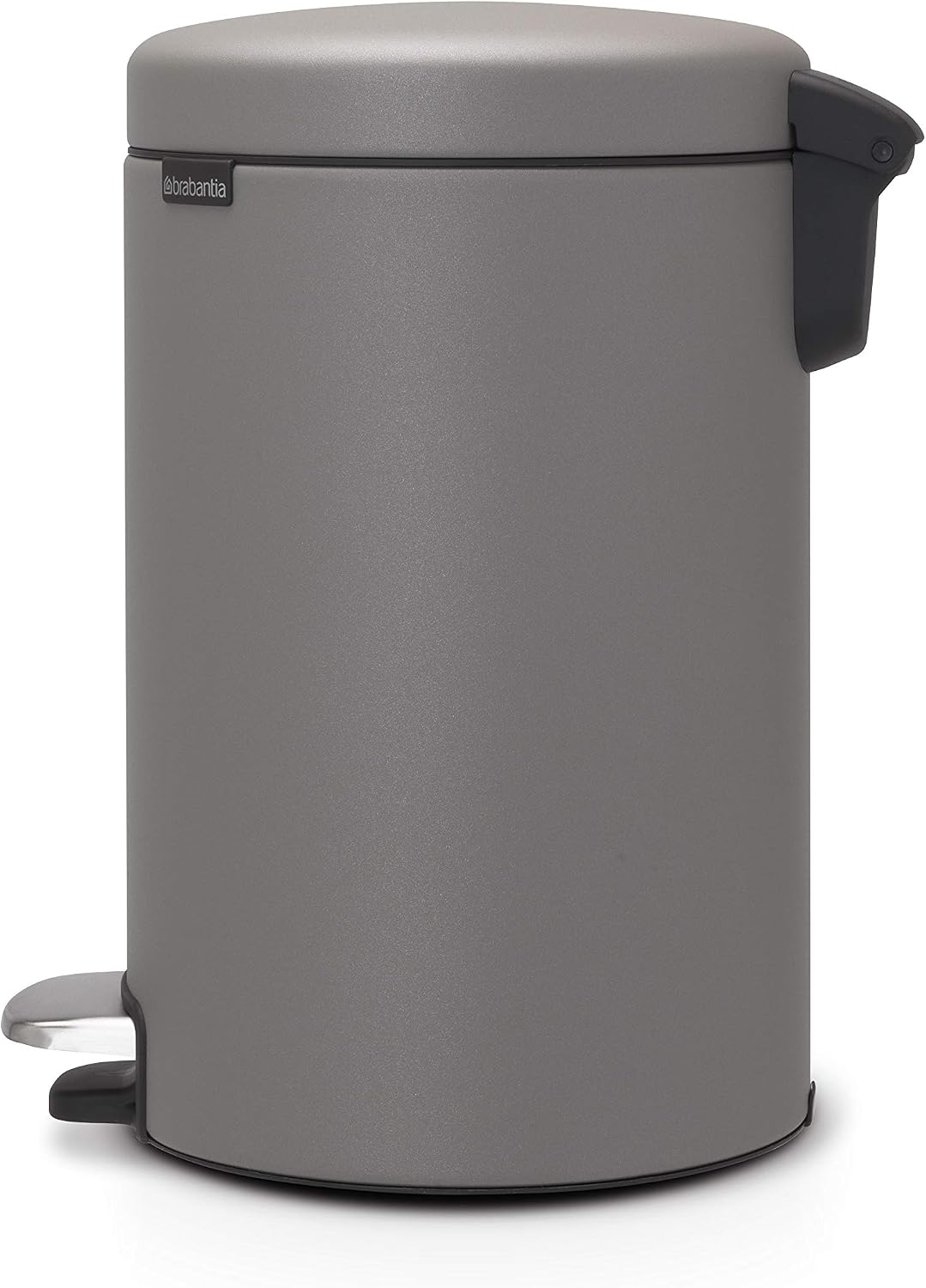 Brabantia NewIcon Pedal Bin 12L (Mineral Concrete Grey) Soft-Closure Rubbish Waste Bin, Removable Inner Bucket + Free Bin Bags - Image 3