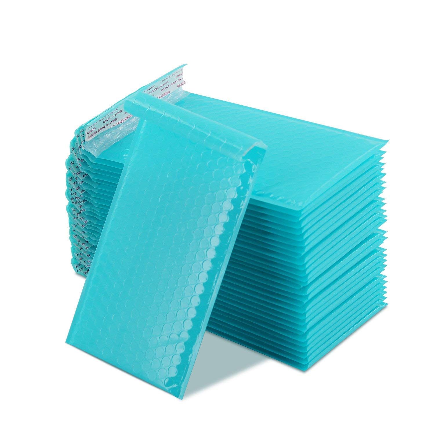 Yomuse 50pcs Padded Envelopes, 120mm x 210mm (4.7x8.3 Inch) Poly Bubble Mailers Self Seal, Waterproof Postal Bags for Mailing/Packaging (Teal)