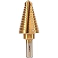 NEIKO 10189A Titanium Step Drill Bit, High-Speed Alloy Steel Bit, Hole Expander for Wood and Metal, 12 Step Sizes from 7/16 I