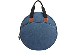 Shinyzone Cross Stitch Storage Bag Blue,Embroidery Projects Bag,Sewing Crafts Storage Tote Bag,Knitting Bags with Zipper Pockets Organiser for Embroidery Hoops,Charts and Threads