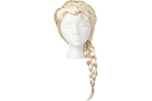 Disney Frozen 2 Elsa Wig, 20" Long with Iconic Braid for Girls Costume, Dress Up or Halloween for Ages 3+