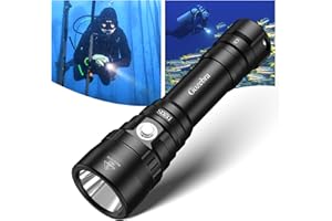GoZebra D20S Scuba Diving Light, 2000 Lumens Waterproof Underwater Lights, IPX8 Scuba Diving Flashlight,984ft Long Range Underwater Flashlight for Diving Snorkeling Deep Sea Cave with Charger