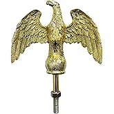 FRF FLAG Gold Eagle Head for Decorating Outdoor Flagpoles, Made of Zinc Alloy That is Unbreakable, Eagle Flag Pole Topper 1/2"-13UNC Threading Fit 20/25/30Ft FlagPole…